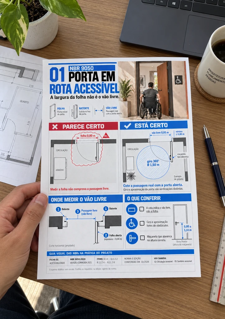 Cena ilustrativa 1: consulta ao Guia Visual das NBRs durante a revisão de projeto